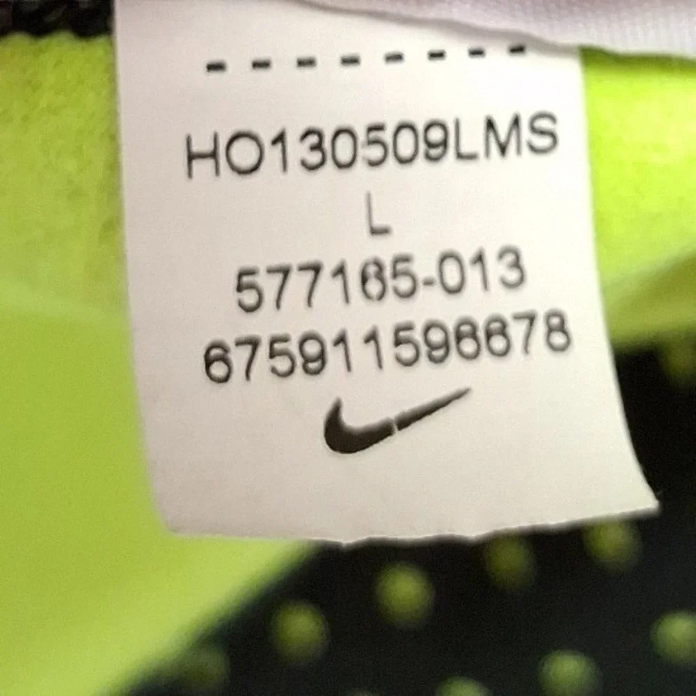 Nike Pro Hyperwarm Dri-FIT Half Zip Pullover Polka Dot Green Yellow Large